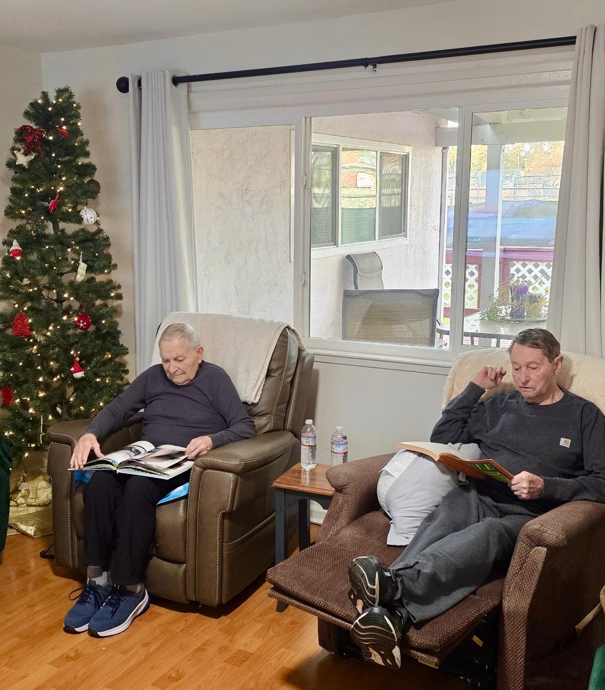 Resident enjoying a quiet moment reading